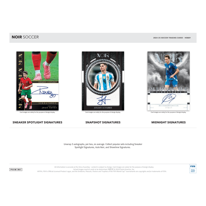 2024/25 Panini Noir Soccer Hobby 3 Box Case